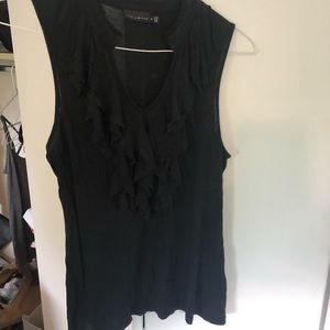 Black ruffled tank top